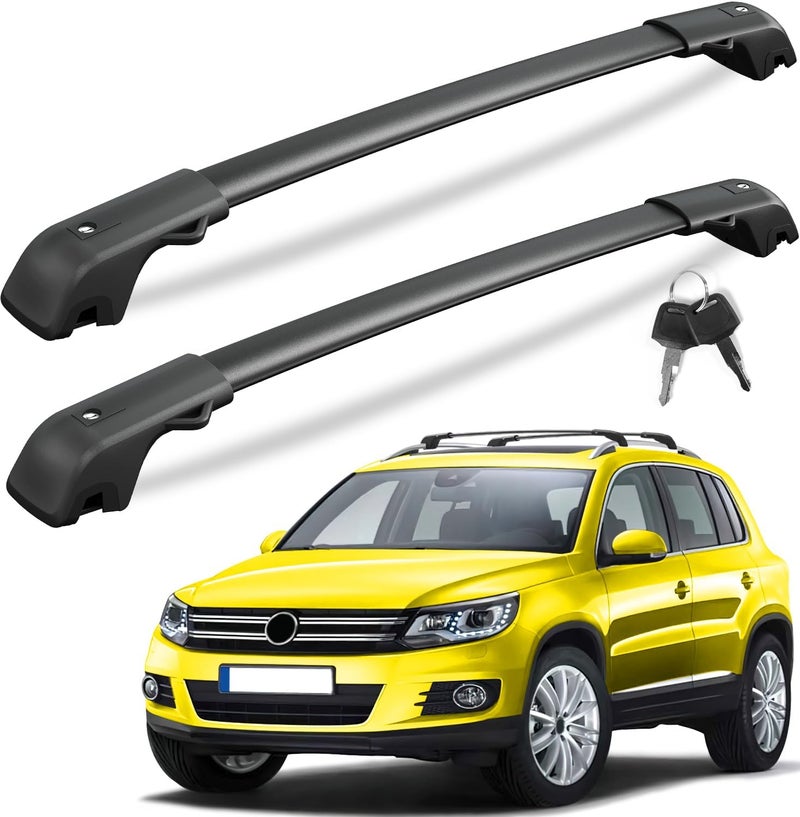 KINGGERI 300Lbs Lockable Roof Rack Cross Bars Compatible with Volkswagen VW Tiguan 2018-2026 and Taos 2022-2026, Heavy Duty Anti-Theft Aluminum Roof Rails Crossbars Rooftop Luggage Racks Carrier - Image 1